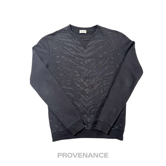 🔴 Saint Laurent Paris SLP Crewneck- Black Tiger Stripe - Picture 3 of 10
